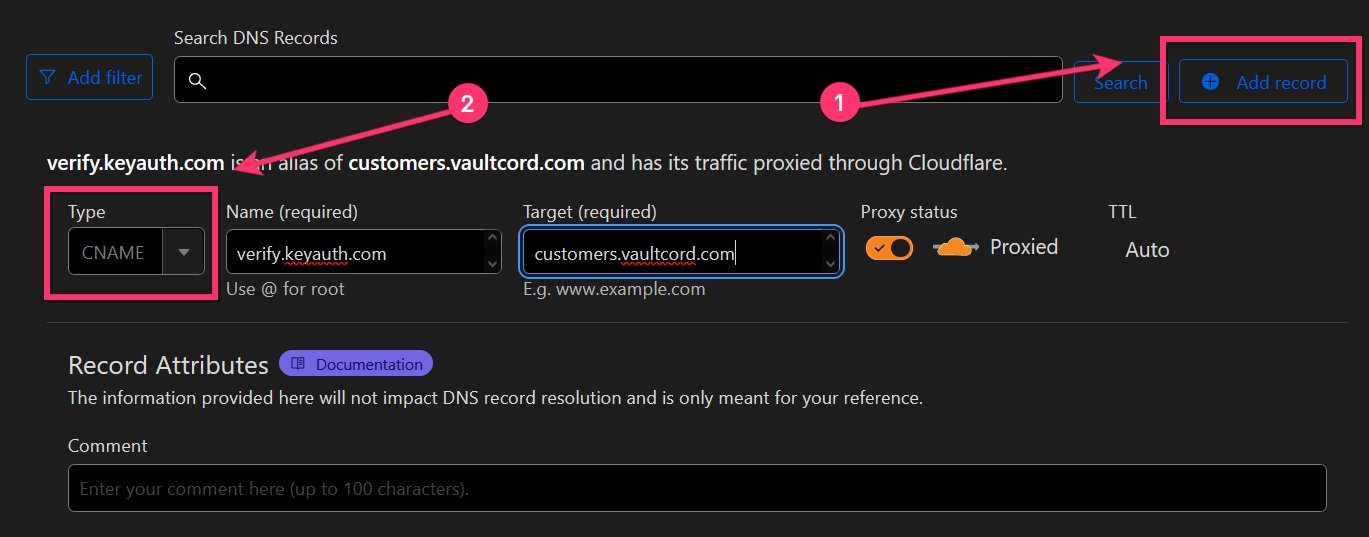 Update DNS records