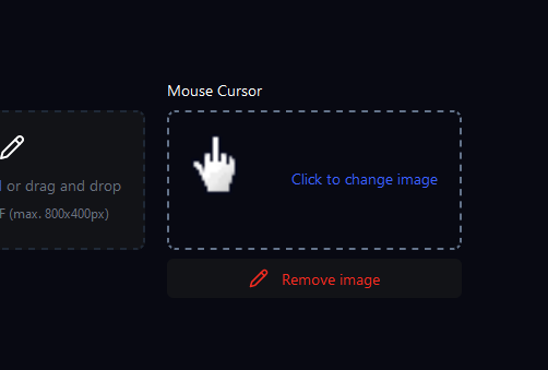 Upload mouse cursor